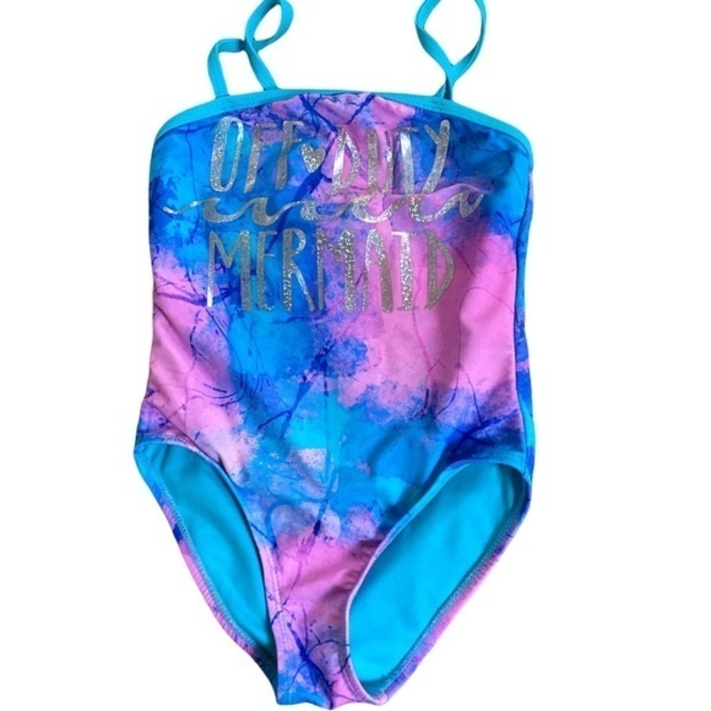 Breaking Waves Watercolor One‎ Piece Swimsuit Sz. 5 (Girls)